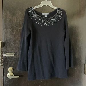Saks 5th Ave Cashmere Sequin Tunic Sweater